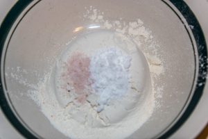 Lentil flour, salt, baking powder